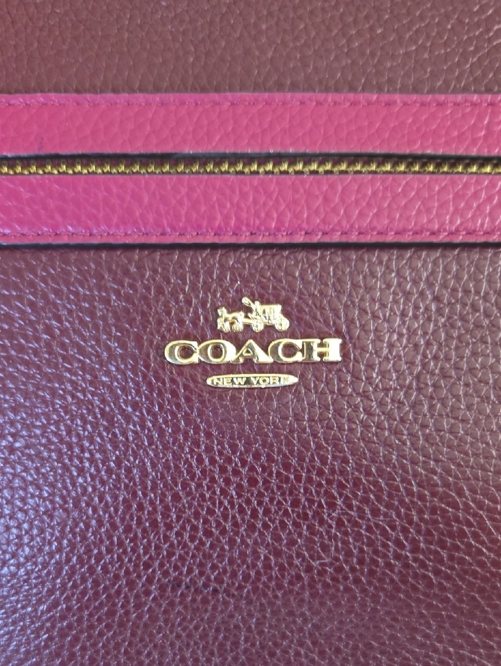 COACH Burgundy Leather Tote with Gold Hardware EUC - Picture 2 of 12